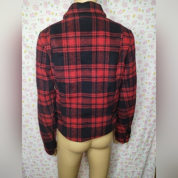 Gap women's size small red and black flannel jacket coat - Picture 9 of 14